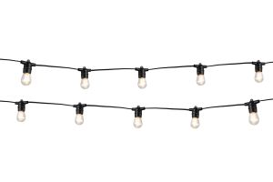 Centa 7m Connectable (Max 3) Festoon, 24V DC, 10 x 2W 2700K LED Replaceable Lamps, E27, 1m Lead Cable, 65cm Spacing, IP54, 3yrs Warranty