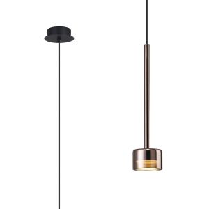 Tonic Pendant, 1 Light GX53 (12W, Not Included), Copper/Black/Copper Glass