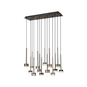 Tonic Rectangular Pendant, 14 Light GX53 (12W, Not Included), Black/Chrome/Bronze/Copper
