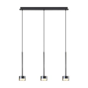 Tonic Linear Pendant, 3 Light GX53 (12W, Not Included), Bronze/Black/Bronze Glass