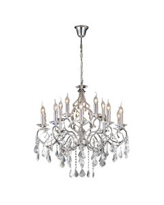 Torino 73cm Pendant 15 Light E14 Polished Chrome/Crystal