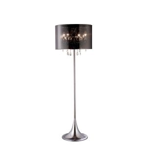 Trace Floor Lamp With Chrome Shade 4 Light E14 Polished Chrome//PVC/Crystal, NOT LED/CFL Compatible