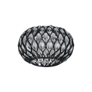 Acacia 12cm Round Non-Electric Black / Clear Crystal Shade (S)