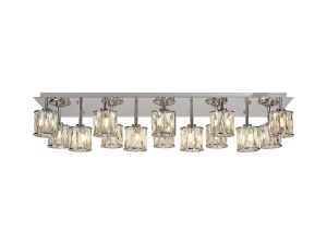 Fonte Rectangle 14 Light G9 Flush Light Polished Chrome / Clear Crystal Shade Item Weight: 18.1kg