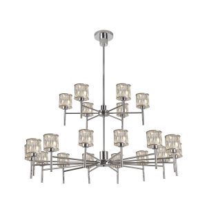 Fonte 111.8cm 20 Light G9 2-Tier Light Polished Chrome / Clear Crystal Shade, Item Weight: 19.7kg