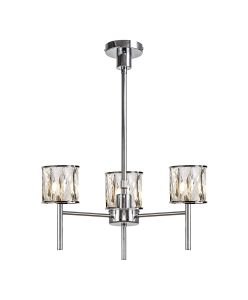 Acacia 45.5cm 3 Light G9 Telescopic/Semi Flush Polished Chrome / Clear Crystal Shade