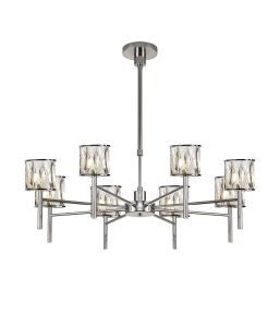 Acacia 76.8cm 8 Light G9 Telescopic/Semi Flush Polished Chrome / Clear Crystal Shade