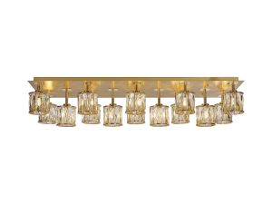 Fonte Rectangle 14 Light G9 Flush Light French Gold / Clear Crystal Shade Item Weight: 18.1kg