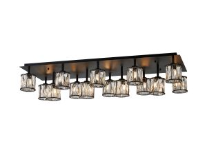 Fonte Rectangle 14 Light G9 Flush Sand Black / Clear Crystal Shade Item Weight: 18.08kg