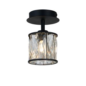 Acacia 12cm 1 Light G9 Flush Sand Black / Clear Crystal Shade