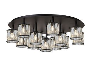 Fonte 80.8cm Round 13 Light G9 Flush Sand Black / Clear Crystal Shade Item Weight: 18.26kg