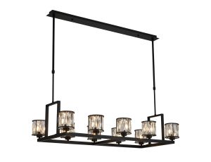 Fonte 10 Light Rectangle G9 Telescopic Light Sand Black / Clear Crystal Shade