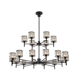 Fonte 111.8cm 20 Light G9 2-Tier Light Sand Black / Clear Crystal Shade Item Weight: 19.42kg