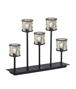 Acacia 5 Light G9 Rectangular Touch Switch Crystal Table Lamp Sand Black & Clear Crystal Shade