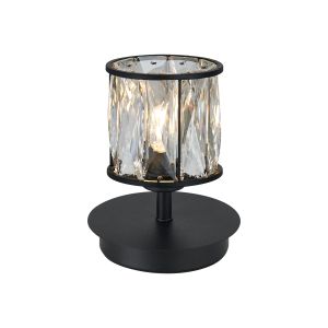 Acacia 1 Light G9 Small Touch Switch Crystal Table Lamp Sand Black & Clear Crystal Shade