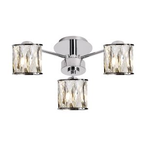 Fonte 44.2cm 3 Light G9 Semi Flush Polished Chrome / Clear Crystal Shade