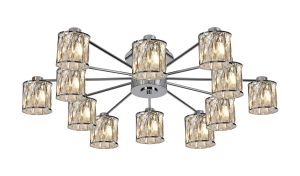 Fonte 91.8cm 12 Light G9 Semi Flush Polished Chrome / Clear Crystal Shade