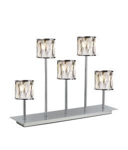 Acacia 5 Light G9 Rectangular Touch Switch Crystal Table Lamp Polished Chrome & Clear Crystal Shade