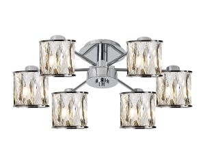 Fonte 51.8cm 6 Light G9 Semi Flush Polished Chrome / Clear Crystal Shade