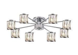 Fonte 76.8cm 8 Light G9 Semi Flush Polished Chrome / Clear Crystal Shade