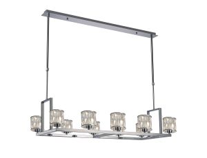 Acacia 10 Light Rectangle G9 Telescopic Light Polished Chrome / Clear Crystal Shade
