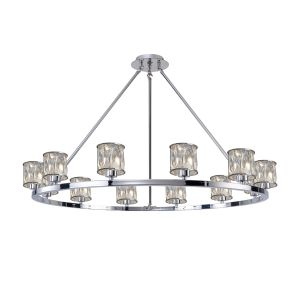 Acacia 105.8cm 12 Light Round G9 Telescopic Light Polished Chrome / Clear Crystal Shade