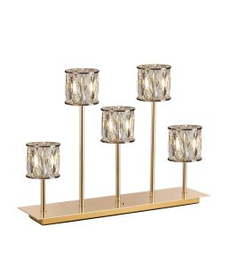 Acacia 5 Light G9 Rectangular Touch Switch Crystal Table Lamp French Gold & Clear Crystal Shade