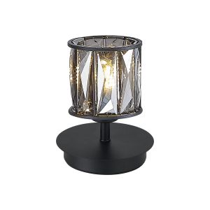 Acacia 1 Light G9 Small Touch Switch Crystal Table Lamp Sand Black & Smoked Crystal Shade