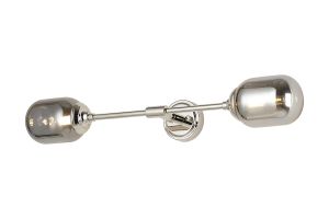 Notte Ceiling/Wall Light Linear, 2 Light G9, IP44, Polished Nickel/Smoke Smooth Tubular Glass