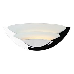 Una 1 Light E14 Polished Chrome Wall Washer Light With Layered Opal Glass Shades