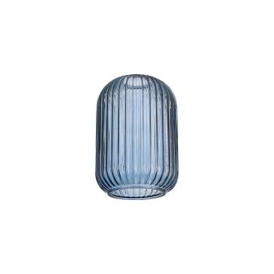 Urasawa 14cm Tubular Ribbed Glass (D), Petrol Blue