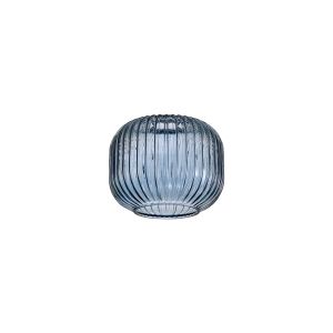 Urasawa 16x13cm Pumpkin Shaped Ribbed Glass (C), Petrol Blue