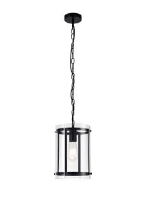 Manresa Square Pendant Small, 1 Light E14, Polished Chrome