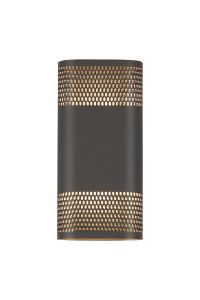 Goccia Wall Lamp With 125 x 260mm Mesh Oval Pattern Shade, 2 x 6.5W LED, 3000K, 900lm, IP65, Anthracite, 3yrs Warranty