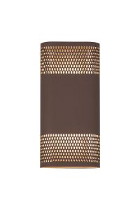 Goccia Wall Lamp With 125 x 260mm Mesh Oval Pattern Shade, 2 x 6.5W LED, 3000K, 900lm, IP65, Cacao, 3yrs Warranty