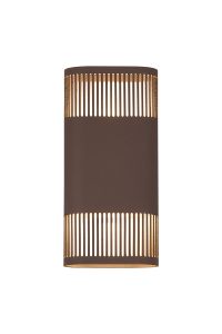 Goccia Wall Lamp With 125 x 260mm Mesh Line Pattern Shade, 2 x 6.5W LED, 3000K, 900lm, IP65, Cacao, 3yrs Warranty