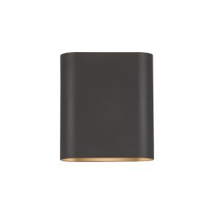Goccia Wall Lamp With 160 x 180mm Flat Shade, 2 x 6.5W LED, 3000K, 900lm, IP65, Anthracite, 3yrs Warranty
