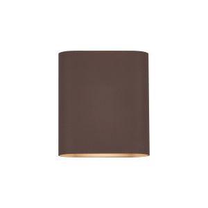 Goccia Wall Lamp With 160 x 180mm Flat Shade, 2 x 6.5W LED, 3000K, 900lm, IP65, Cacao, 3yrs Warranty