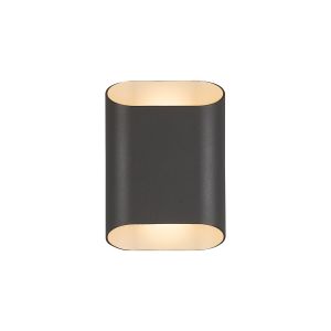 Goccia Wall Lamp With 125 x 180mm Angled Shade, 2 x 6.5W LED, 3000K, 900lm, IP65, Anthracite, 3yrs Warranty