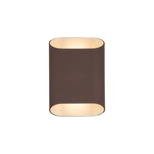 Goccia Wall Lamp With 125 x 180mm Angled Shade, 2 x 6.5W LED, 3000K, 900lm, IP65, Cacao, 3yrs Warranty