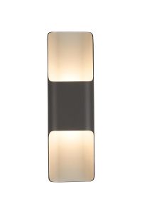 Goccia Wall Lamp With 125 x 403mm Even Open Curve Shade, 2 x 6.5W LED, 3000K, 900lm, IP65, Anthracite, 3yrs Warranty