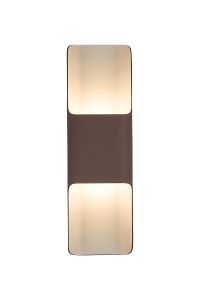 Goccia Wall Lamp With 125 x 403mm Even Open Curve Shade, 2 x 6.5W LED, 3000K, 900lm, IP65, Cacao, 3yrs Warranty