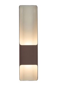 Goccia Wall Lamp With 125 x 508mm Offset Open Curve Shade, 2 x 6.5W LED, 3000K, 900lm, IP65, Cacao, 3yrs Warranty