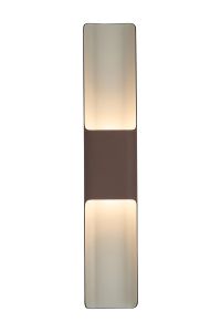 Goccia Wall Lamp With 125 x 670mm Even Open Curve Shade, 2 x 6.5W LED, 3000K, 900lm, IP65, Cacao, 3yrs Warranty