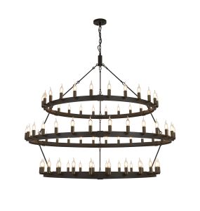 Stella 3 Tier 1.3m+1.6m+1.3m Pendant, 24+30+24 Light E14, Satin Black/Matt Bronze, (ITEM REQUIRES CONSTRUCTION/CONNECTION) Item Weight: 32kg