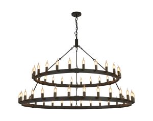 Stella 2 Tier 1.3m+1.6m Pendant, 24+30 Light E14, Satin Black/Matt Bronze, (ITEM REQUIRES CONSTRUCTION/CONNECTION) Item Weight: 22kg