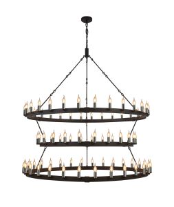 Stella 3 Tier 1.6m+1.3m+1.6m Pendant, 30+24+30 Light E14, Satin Black/Gun Metal, (REQUIRES CONSTRUCTION/CONNECTION) Item Weight: 35kg