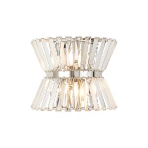 Vienna Wall Light, 2 x E14, Polished Nickel/Clear