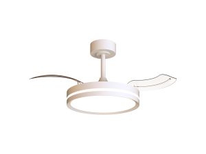 Villena S 42cm 36W LED Dimmable Ceiling Light With Built-In 24W DC Fan, 3000-5000K Remote Control, 5710lm, White, 5yrs Warranty