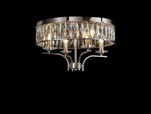 Vivienne 50cm Ceiling 4 Light E14 Polished NIckel/Crystal